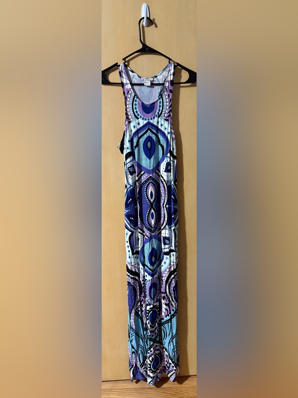 VENUS Blue & Purple Geometric Sleeveless Maxi Dress